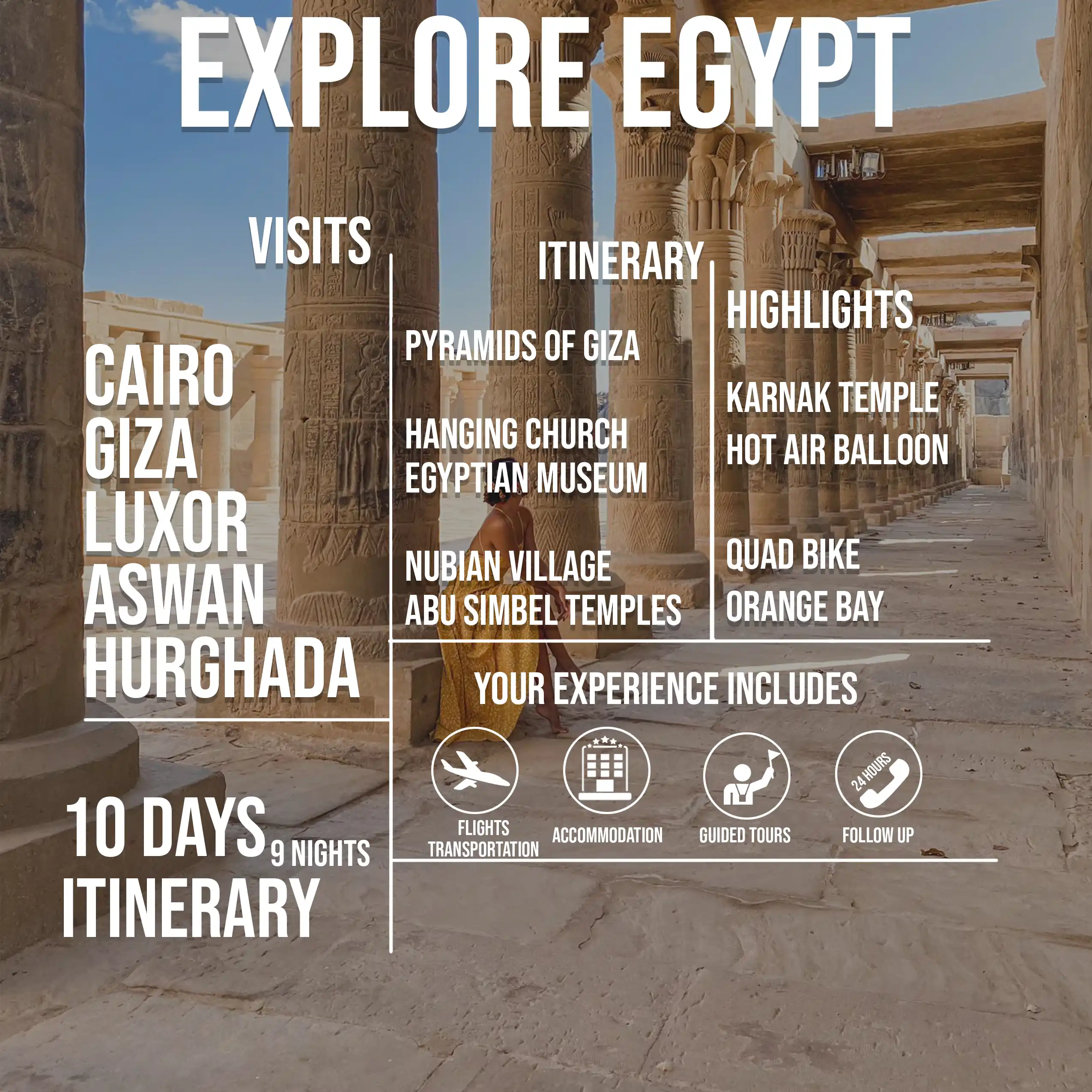 10-day iEgypt trip to discover Egypt Hurghada, Aswan, Luxor, and Cairo